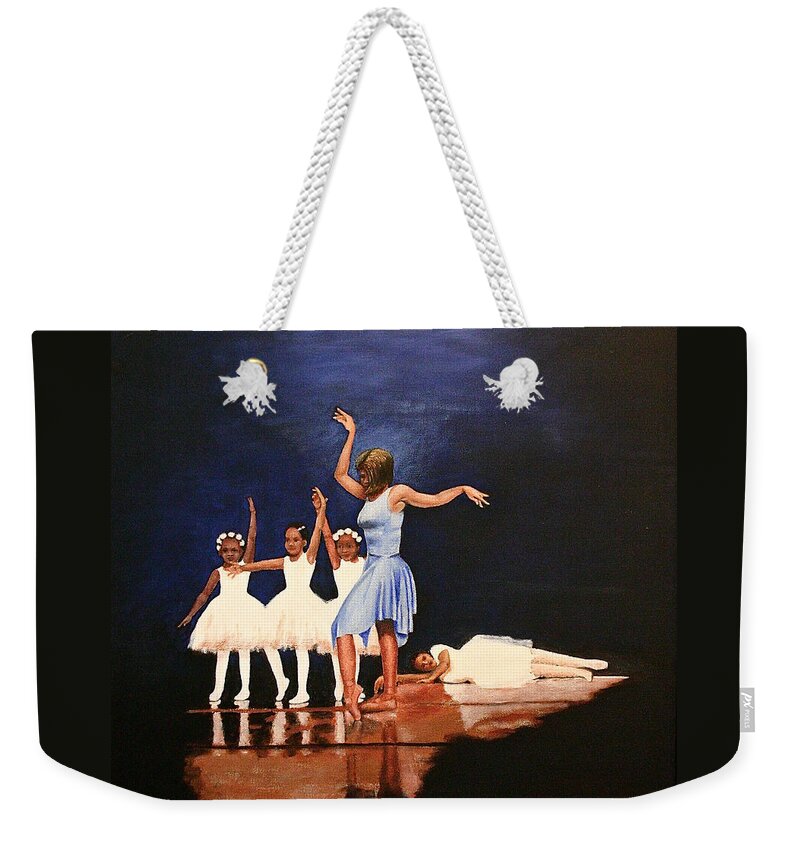 Human Subject Weekender Tote Bag featuring the painting Toe Dancer by Carol Neal-Chicago