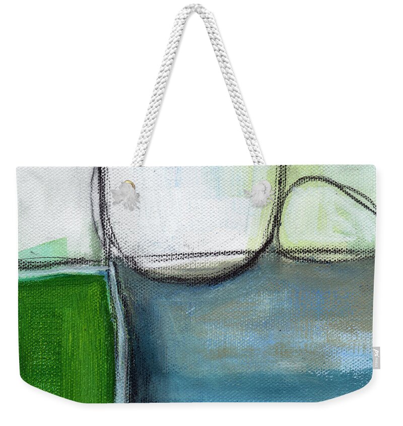 Abstract Weekender Tote Bag featuring the painting Together by Linda Woods