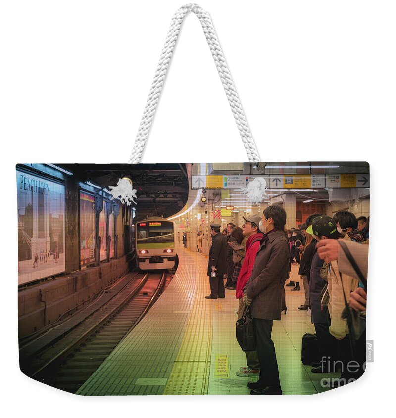 Pedestrians Weekender Tote Bag featuring the photograph Tokyo Metro, Japan by Perry Rodriguez