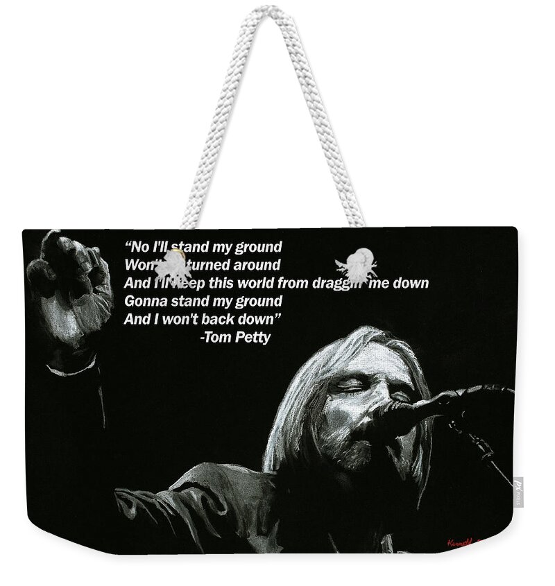 Tom Petty Weekender Tote Bag featuring the drawing Tom Petty by Kenneth Williams