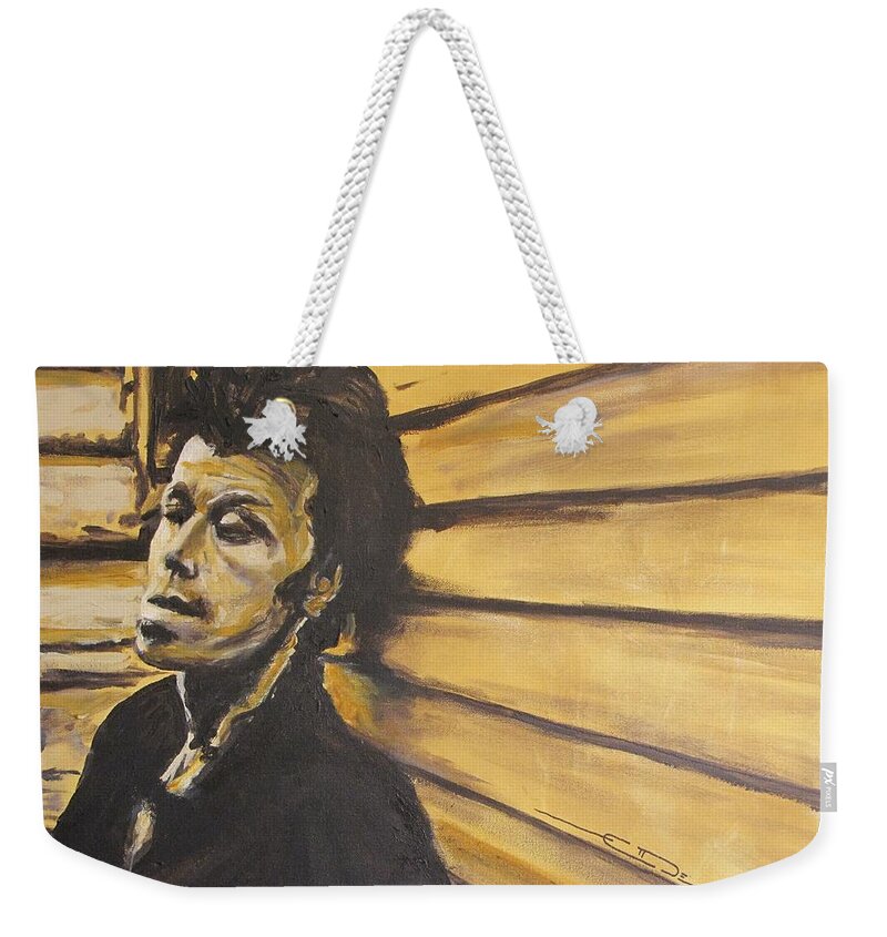 Tom Waits Weekender Tote Bag featuring the painting Tom Waits by Eric Dee