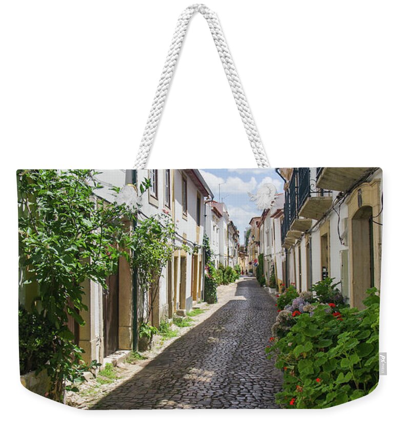 Street Weekender Tote Bag featuring the photograph Tomar Street by Carlos Caetano