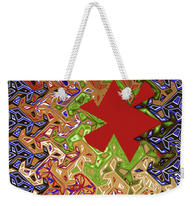 Tomatillo Abstract #3 Weekender Tote Bag featuring the digital art Tomatillo Abstract #3 by Tom Janca