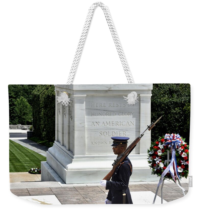 tomb Of The Unknowns Weekender Tote Bag featuring the photograph Tomb of the Unknowns - Arlington National Cemetery by Brendan Reals