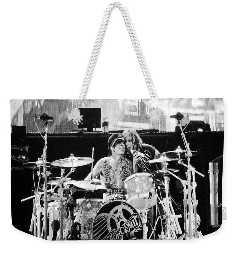 Joe Perry Weekender Tote Bag featuring the photograph Tommy and Steven by Traci Cottingham