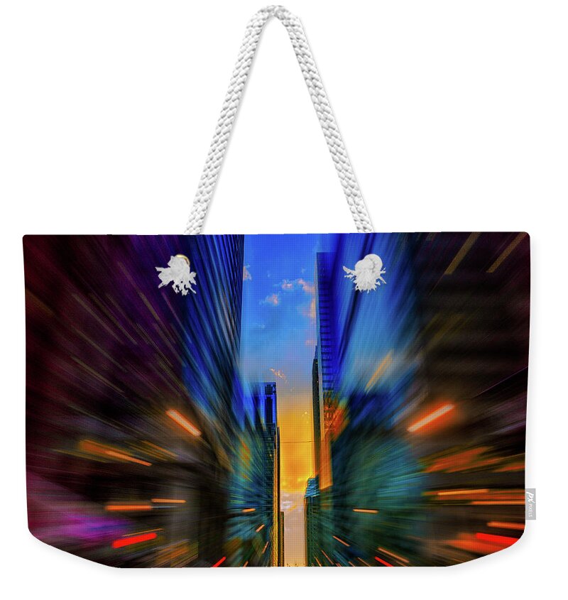 Speed Weekender Tote Bag featuring the digital art Tone of Chicago by Judith Barath
