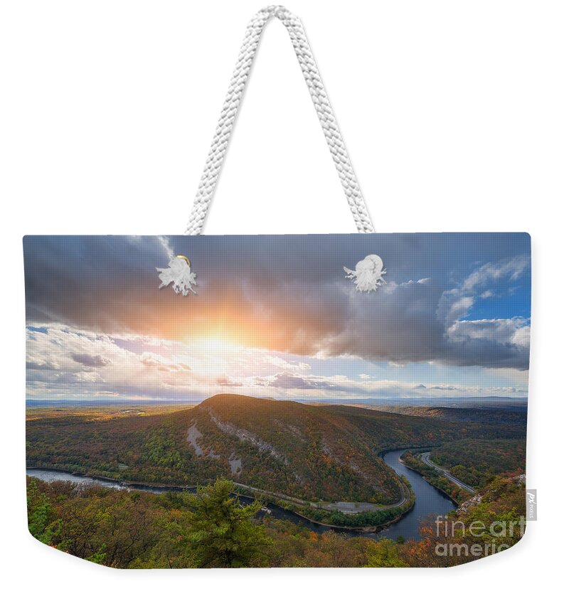 Mount Tammany Weekender Tote Bag featuring the photograph Top of Mount Tammany Near Sunset by Michael Ver Sprill