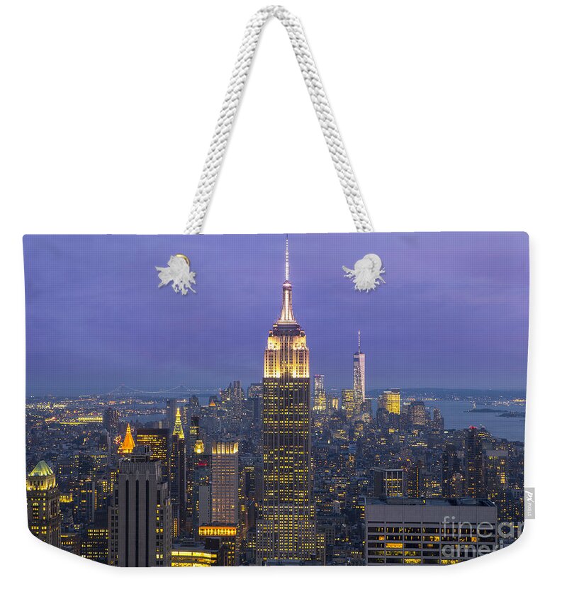 New York City Weekender Tote Bag featuring the photograph Top of the Rock by Keith Kapple