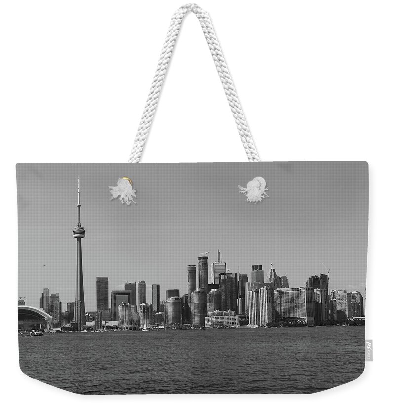 Toronto Weekender Tote Bag featuring the photograph Toronto Cistyscape BW by Samantha Delory