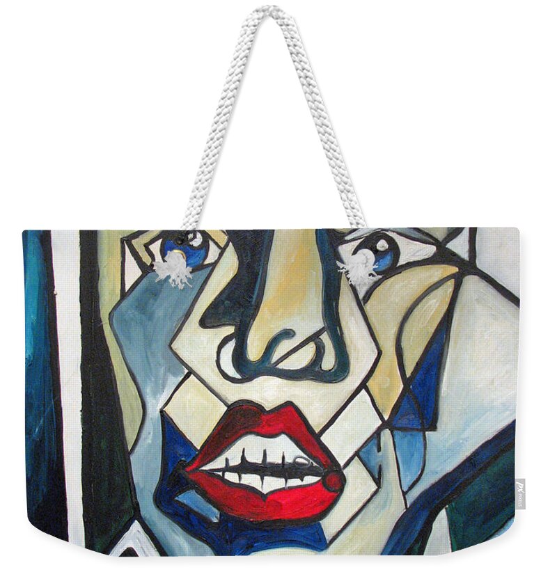 Abstract Weekender Tote Bag featuring the painting Tortured by Patricia Arroyo