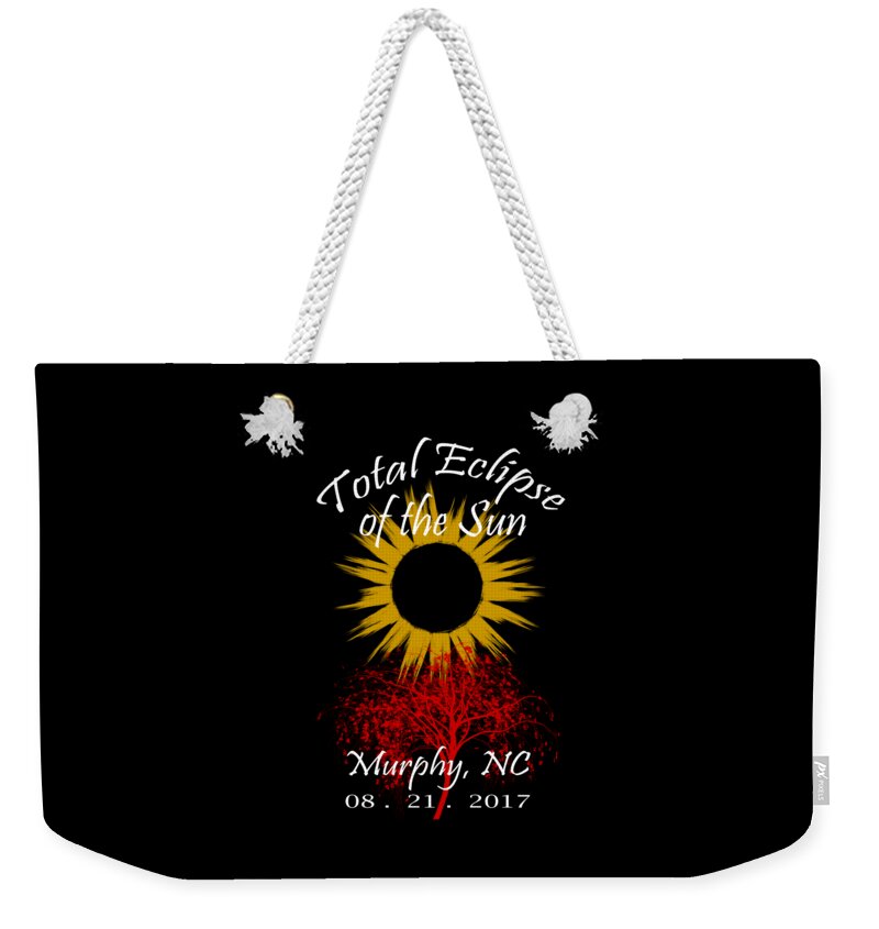 Total Weekender Tote Bag featuring the digital art Total Eclipse T-shirt Art Murphy NC by Debra and Dave Vanderlaan