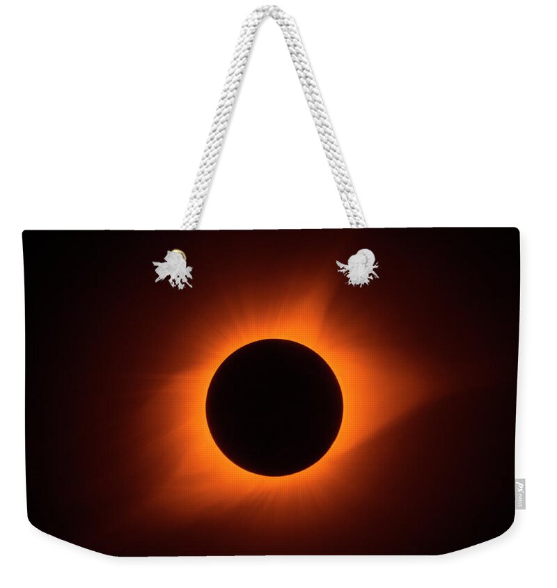 Eclipse Weekender Tote Bag featuring the photograph Total Fire by Andy Smetzer