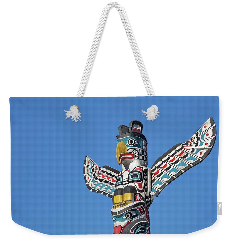 Alex Lyubar Weekender Tote Bag featuring the photograph Totem Pole by Alex Lyubar