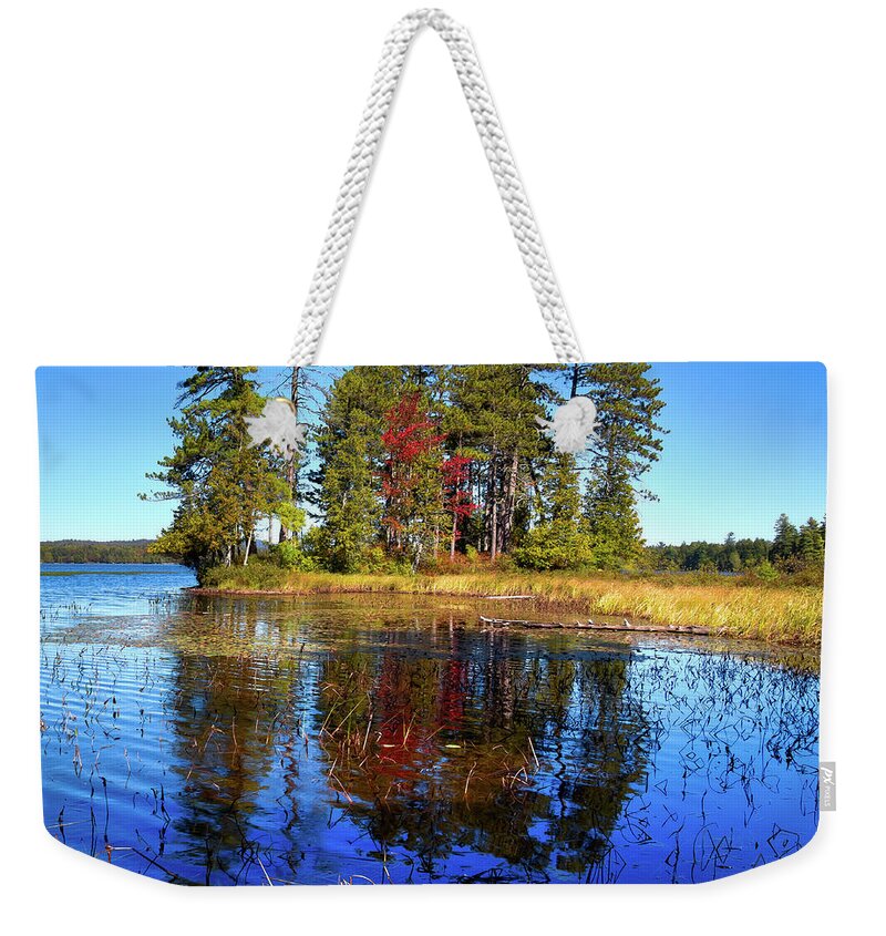 Touch Of Fall On Raquette Lake Weekender Tote Bag featuring the photograph Touch of Fall on Raquette Lake by David Patterson
