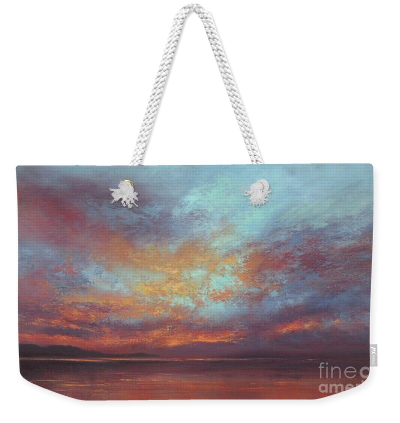 Sunset Weekender Tote Bag featuring the painting Touches of Light by Valerie Travers