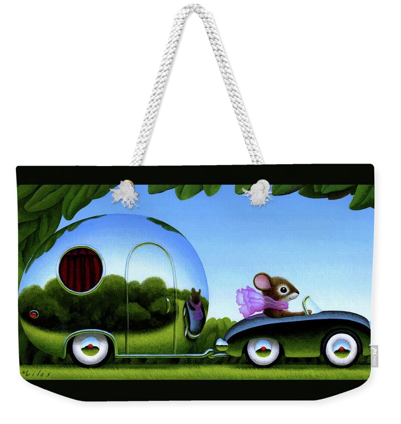 Driving Weekender Tote Bag featuring the painting Touring by Chris Miles