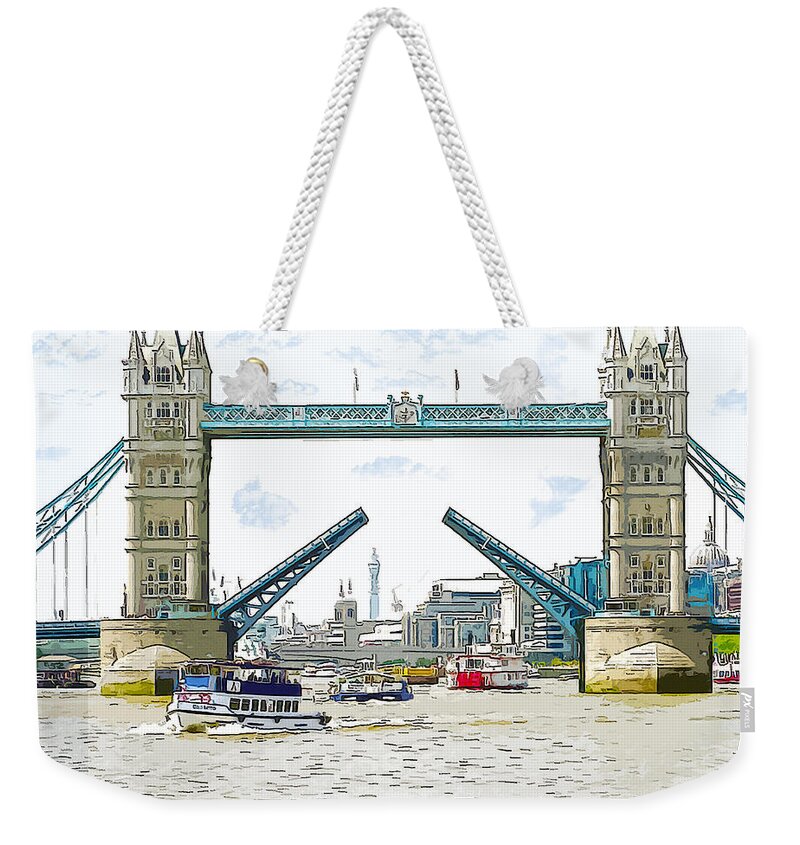 London Weekender Tote Bag featuring the photograph Tower Bridge London England by Anthony Murphy
