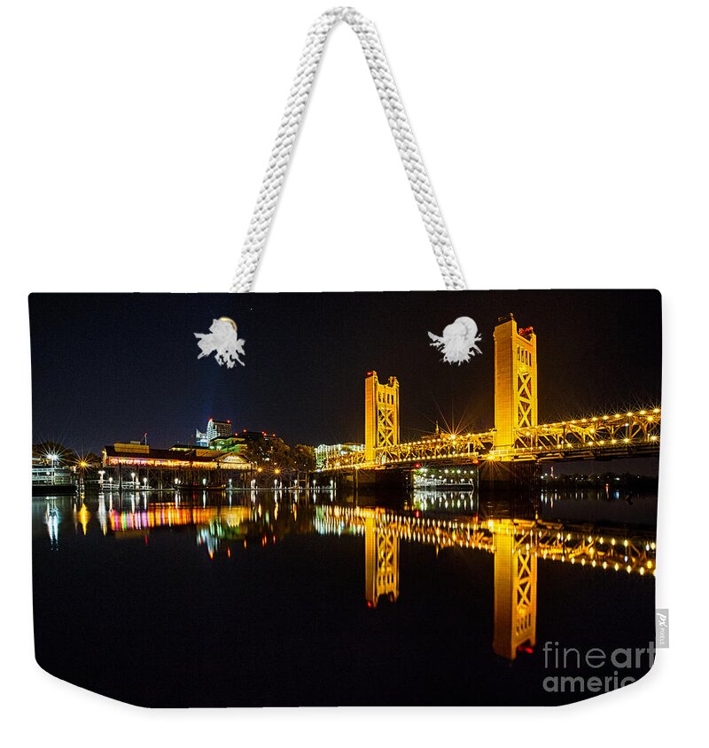 Tower Bridge Weekender Tote Bag featuring the photograph Tower Bridge Sacramento by Anthony Michael Bonafede