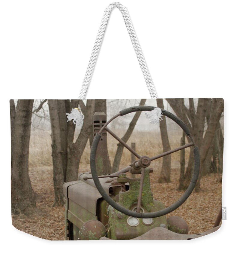 Tractor Weekender Tote Bag featuring the photograph Tractor Morning by Troy Stapek
