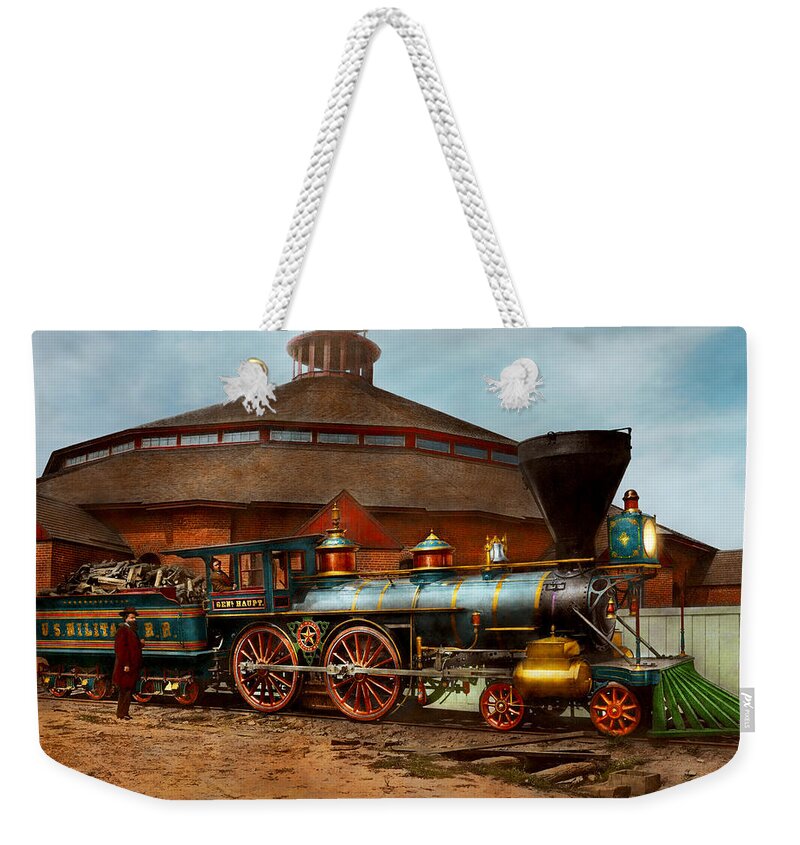 Color Weekender Tote Bag featuring the photograph Train - Civil War - General Haupt 1863 by Mike Savad