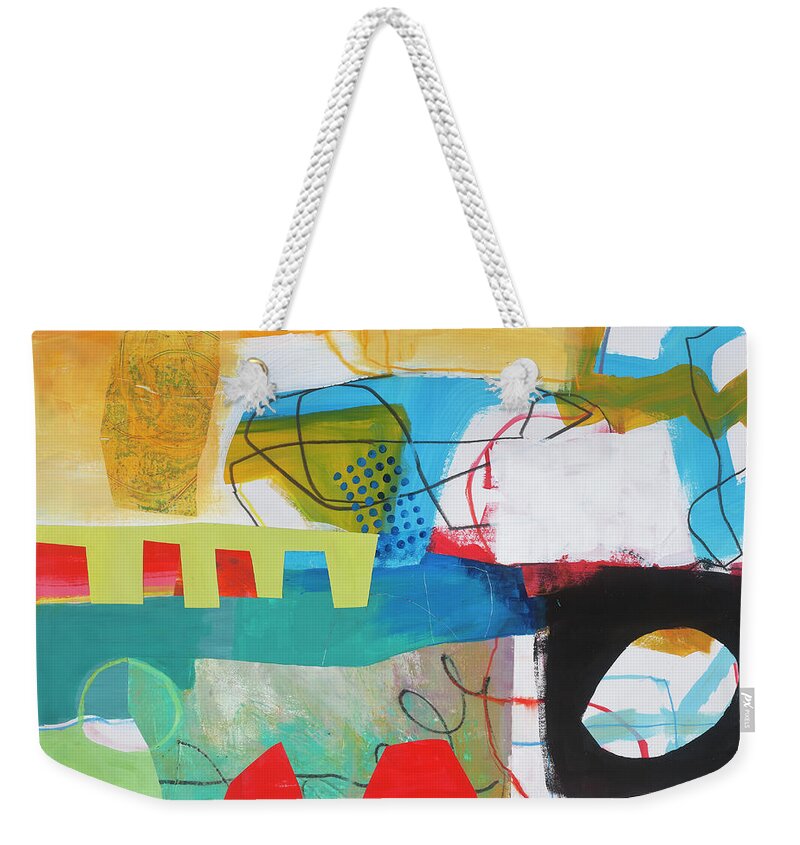 Jane Davies Weekender Tote Bag featuring the painting Train Wreck#6 by Jane Davies
