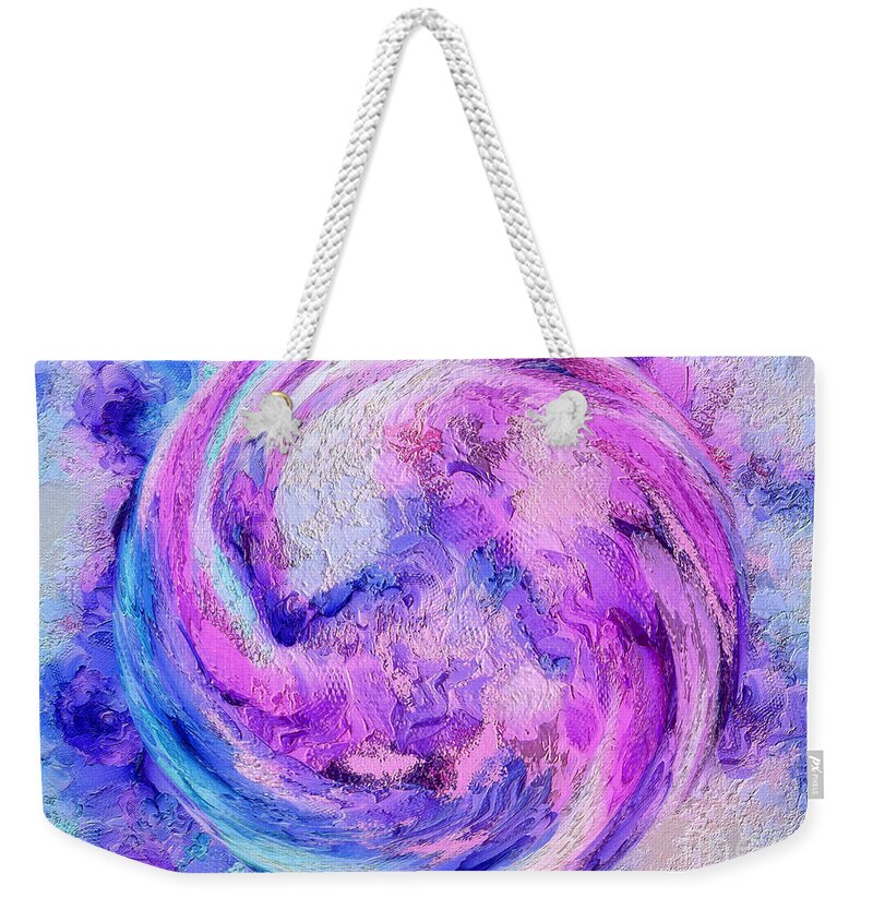 Abstract Art Weekender Tote Bag featuring the digital art Tranquil Energy by Krissy Katsimbras