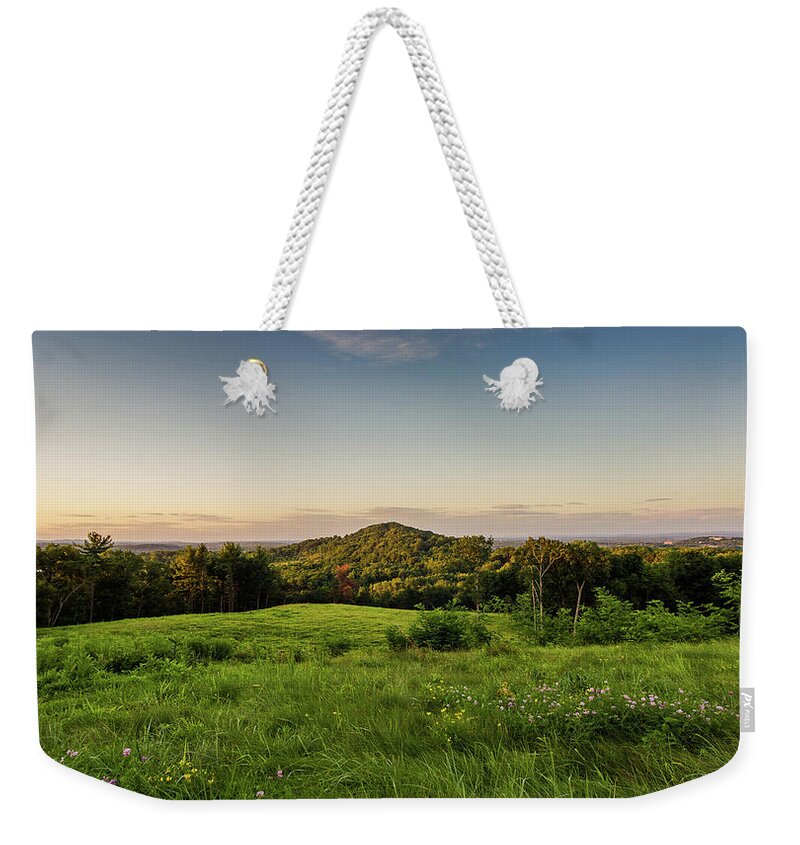 Hudson Valley Weekender Tote Bag featuring the photograph Tranquility in Hudson by John Morzen