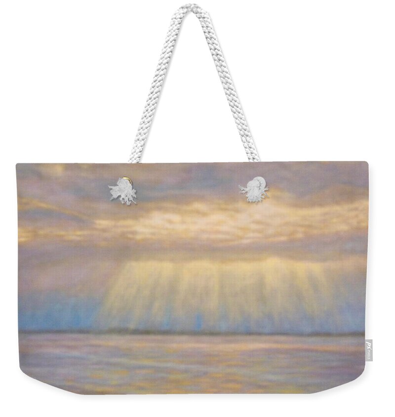 Seascape Weekender Tote Bag featuring the painting Tranquility by Joe Bergholm
