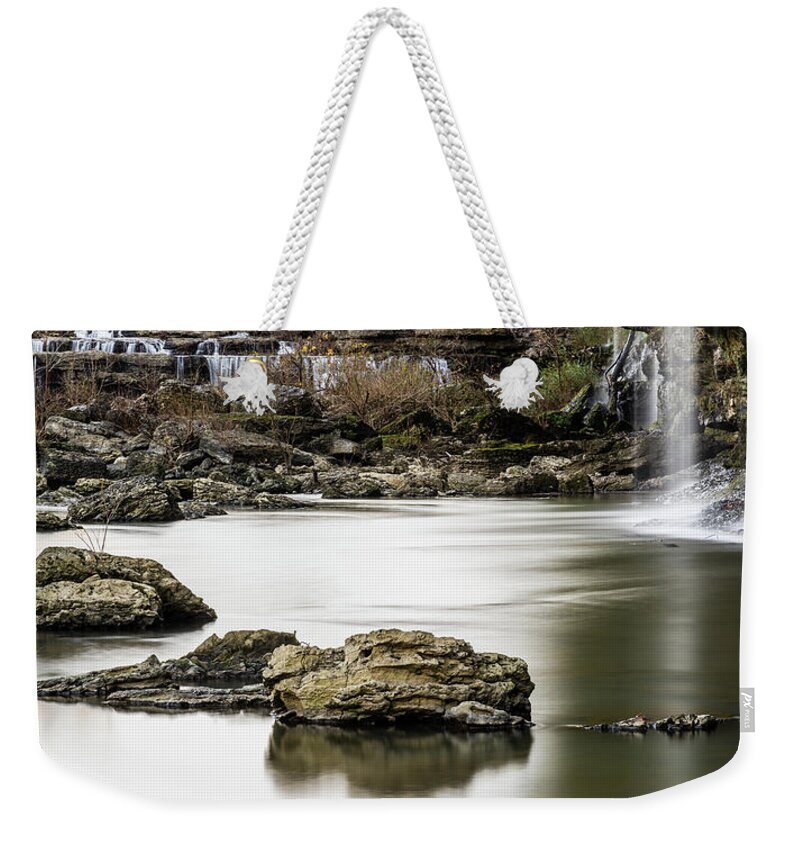 Tranquillity Weekender Tote Bag featuring the photograph Rock island state park Waterfalls - 2 by Mati Krimerman