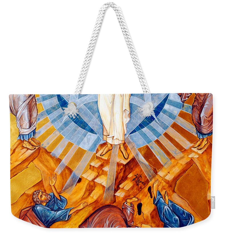 Jerusalem Weekender Tote Bag featuring the painting Transfiguration of Christ by Munir Alawi