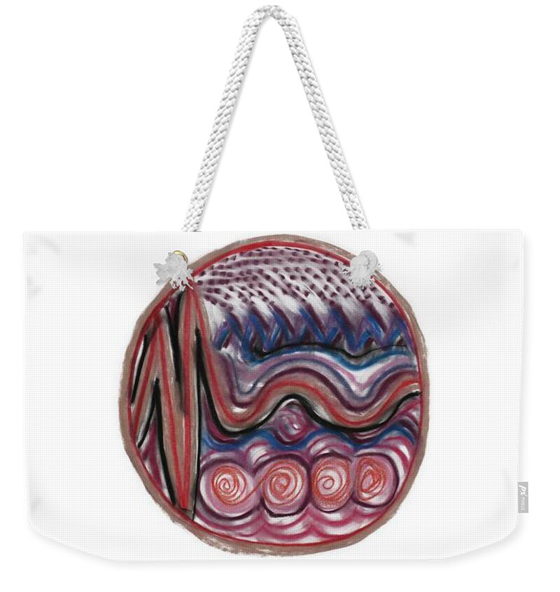 Mandala Weekender Tote Bag featuring the pastel Transition by Annette Hadley