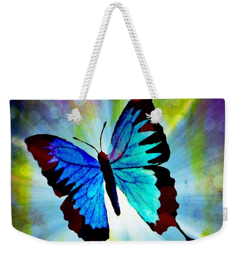 Butterfly Weekender Tote Bag featuring the mixed media Transformation by Leanne Seymour