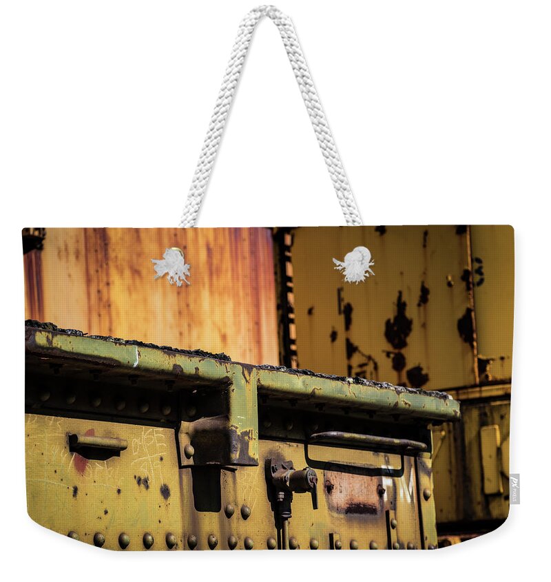 Railroad Weekender Tote Bag featuring the photograph Transport by Holly Ross