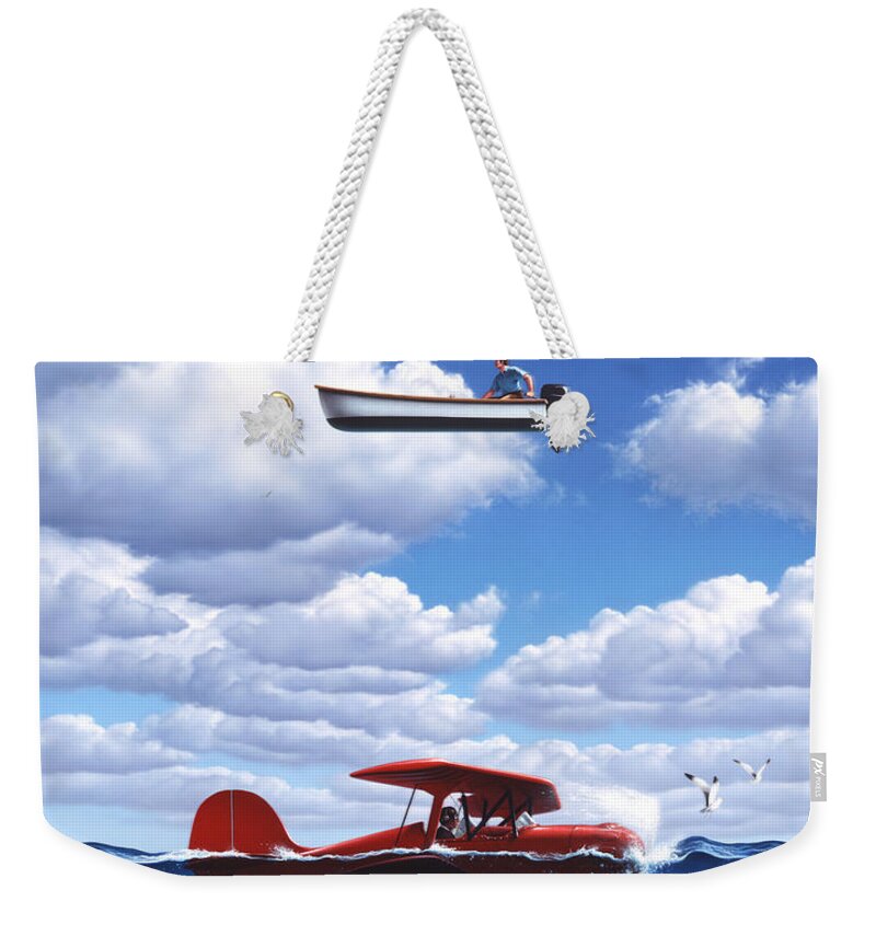 Boat Weekender Tote Bag featuring the painting Transportation by Jerry LoFaro