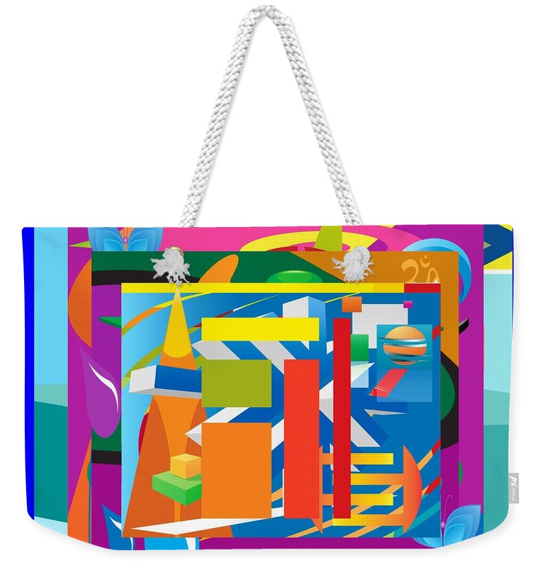 Abstract Weekender Tote Bag featuring the digital art Transported by Gena Livings