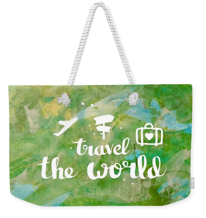 Art Weekender Tote Bag featuring the painting Travel the world by Monica Martin