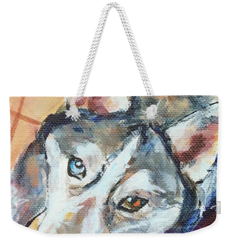  Weekender Tote Bag featuring the painting Treat Time by Judy Rogan