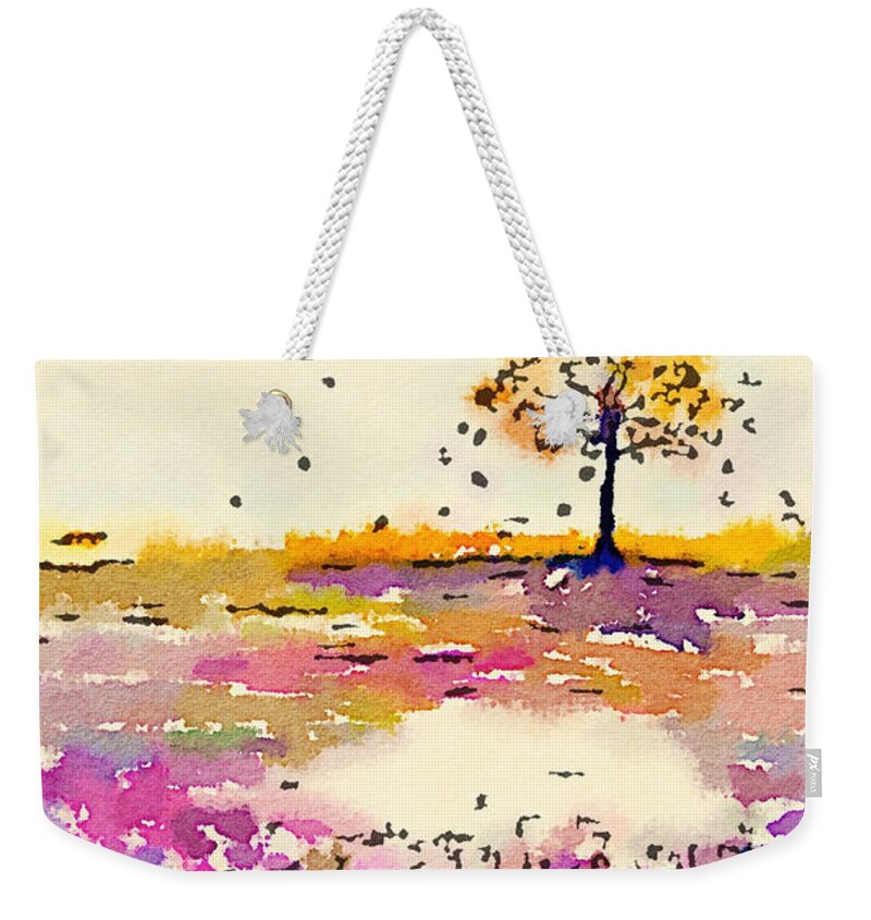 Landscape Weekender Tote Bag featuring the painting Tree 2 by Vanessa Katz