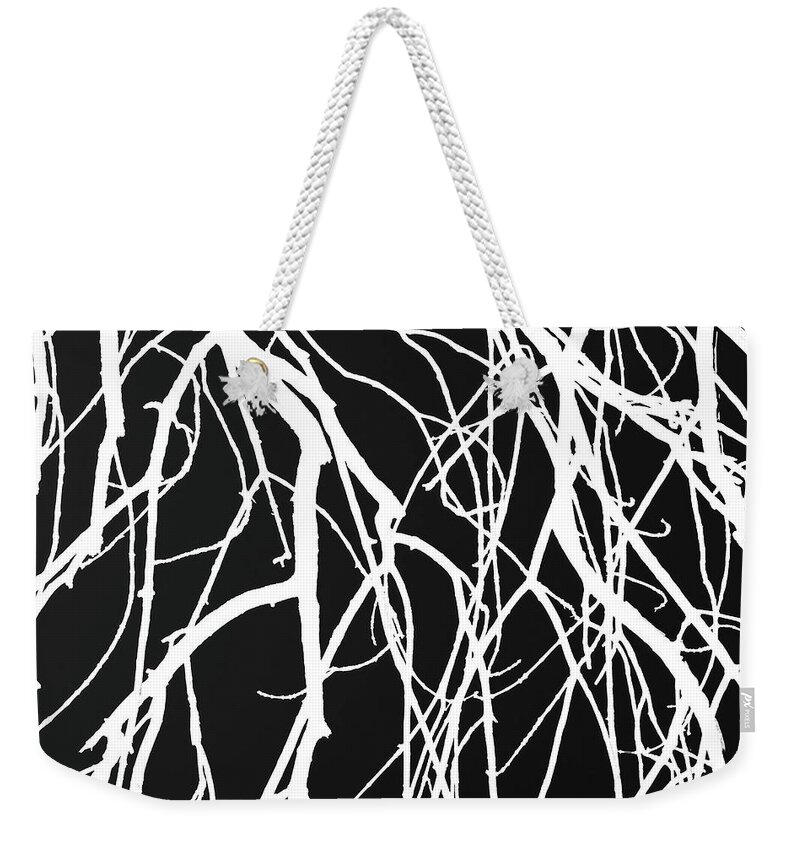 Tree Weekender Tote Bag featuring the photograph Tree Abstract BW by Mary Bedy