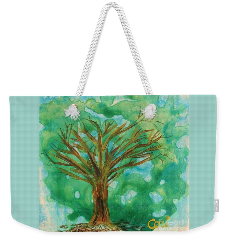 Tree Weekender Tote Bag featuring the painting Tree by Corinne Carroll