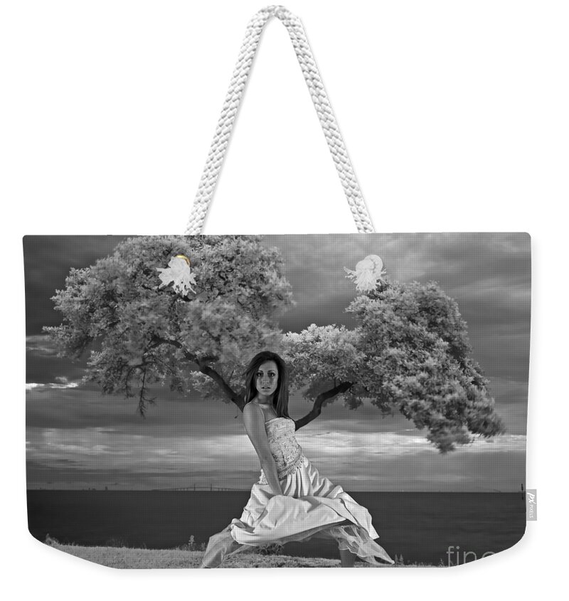 Girl Weekender Tote Bag featuring the photograph Tree Girl 1209040 by Rolf Bertram