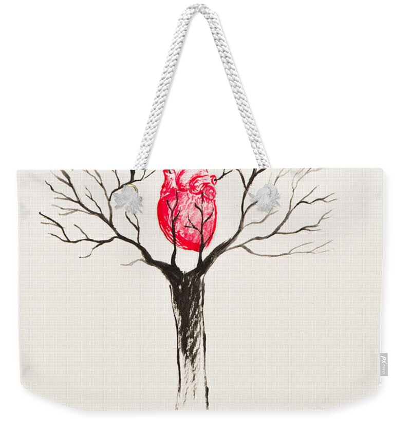 Tree Weekender Tote Bag featuring the painting Tree of Hearts by Stefanie Forck