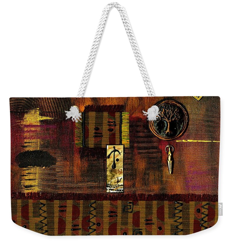 Abstract Weekender Tote Bag featuring the mixed media Tree of Life by Angela L Walker