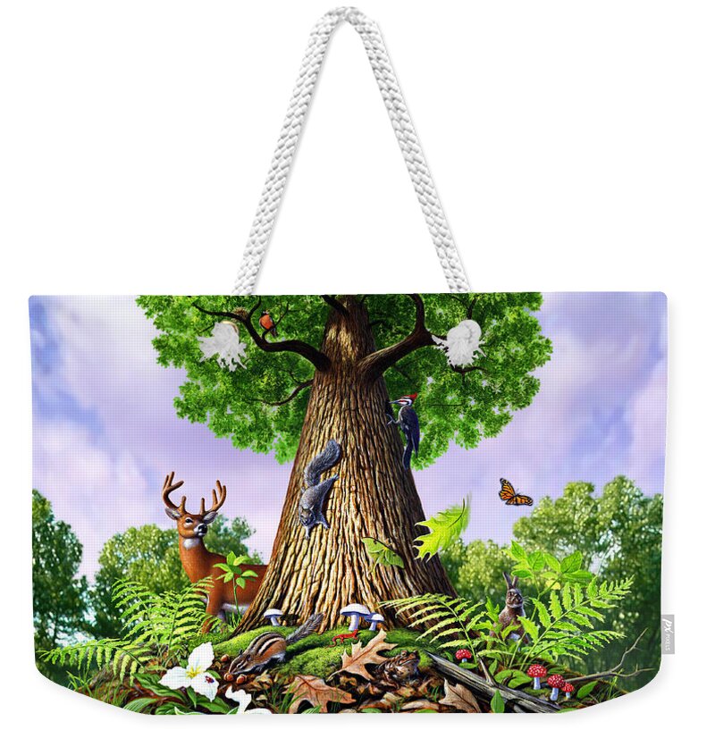 Tree Weekender Tote Bag featuring the painting Tree of Life by Jerry LoFaro