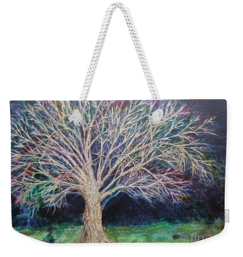 Tree Weekender Tote Bag featuring the painting Tree of Light by Denise Hoag