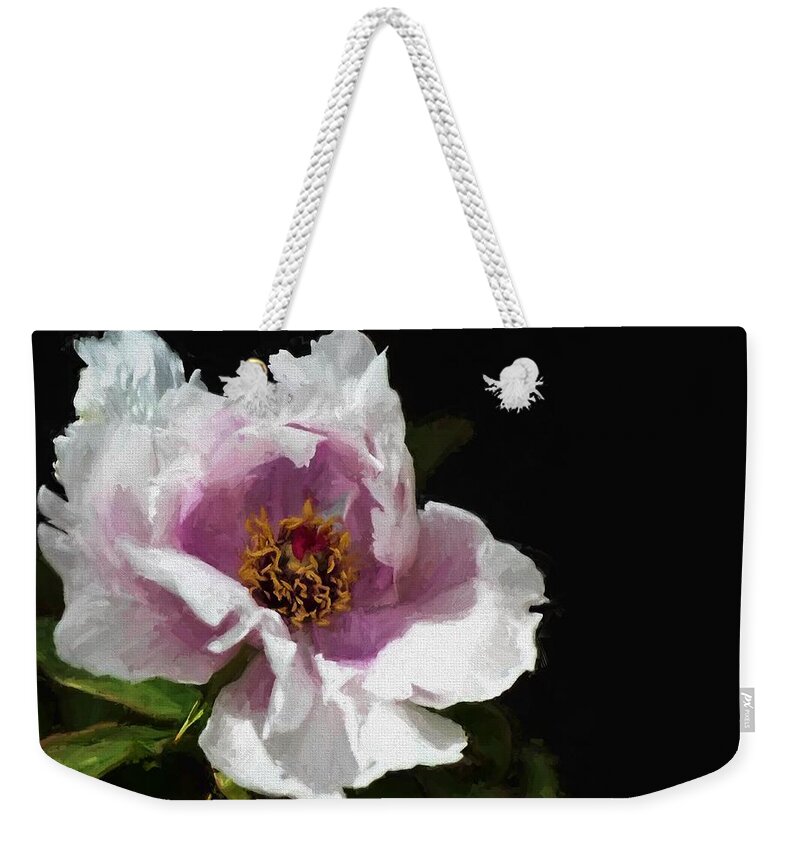 Floral Weekender Tote Bag featuring the digital art Tree Paeony II by Charmaine Zoe