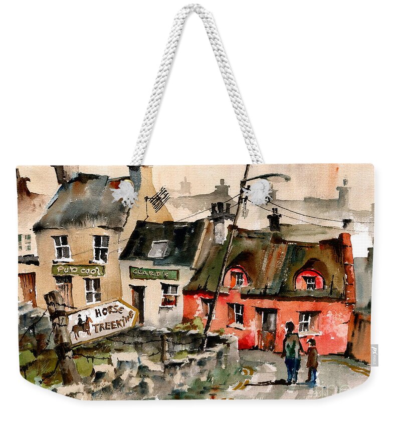  Weekender Tote Bag featuring the painting Treekiing in Doolin, Clare by Val Byrne