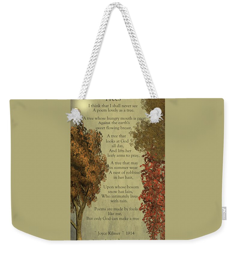 Trees Weekender Tote Bag featuring the mixed media Trees by David Dehner