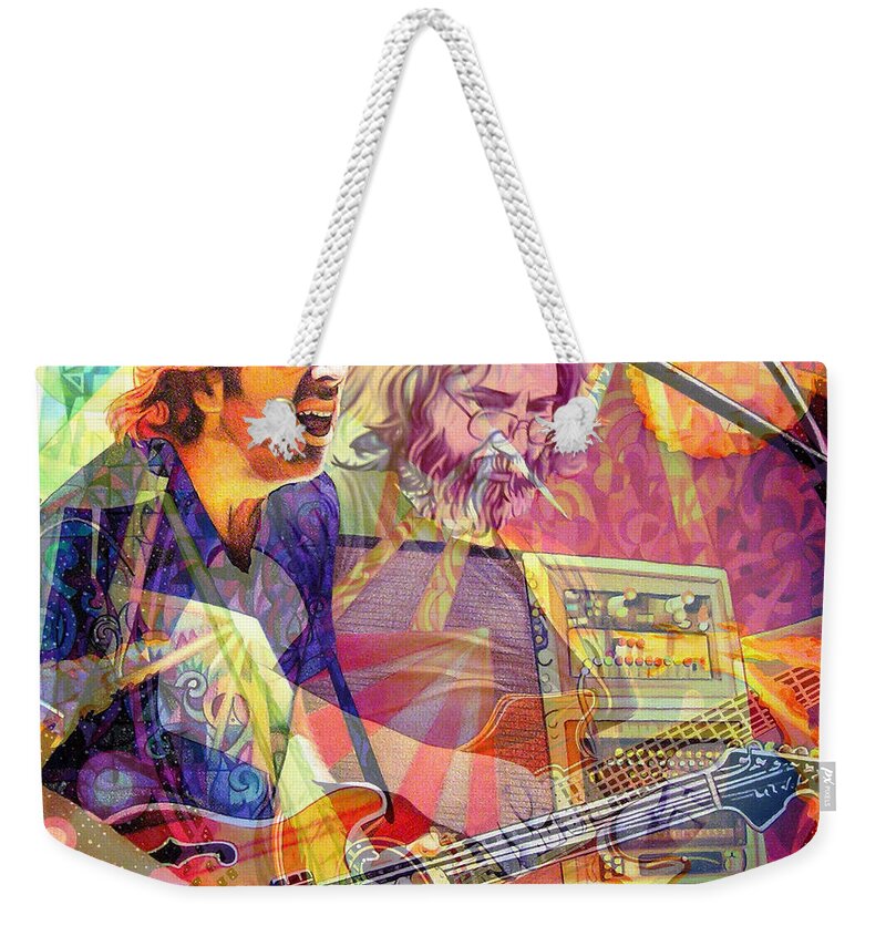 Trey Anastasio Weekender Tote Bag featuring the digital art Trey Channeling Cosmic Jerry by Joshua Morton