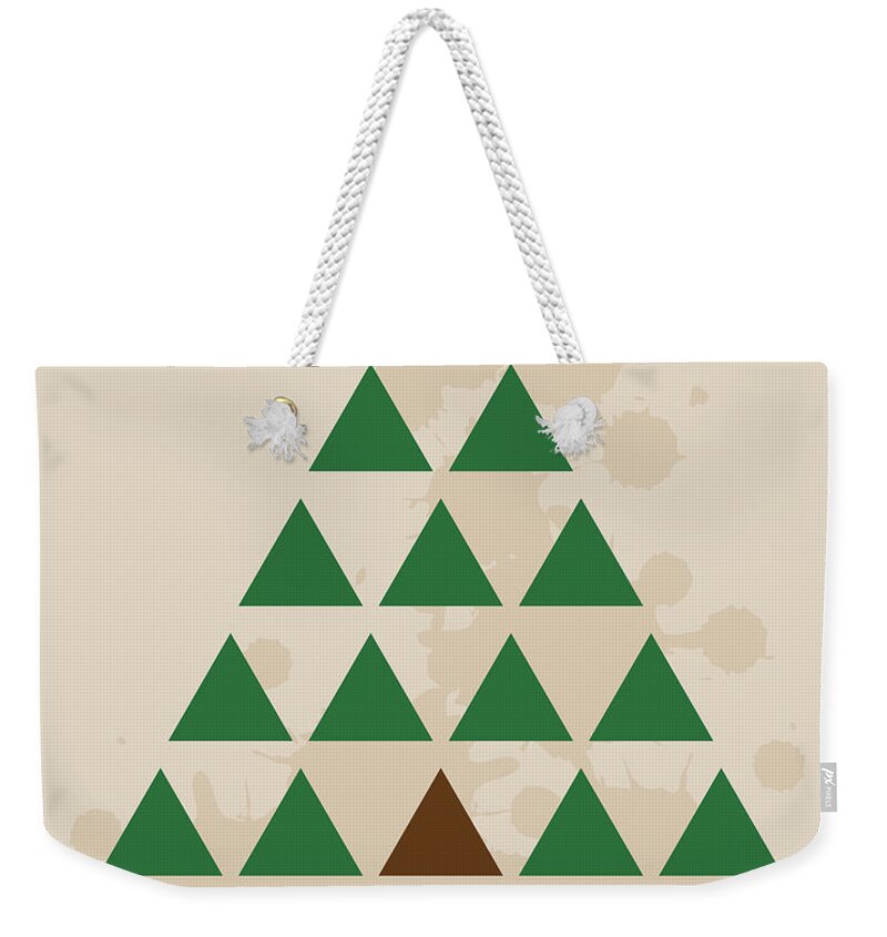 Triangles Weekender Tote Bag featuring the digital art Triangle Tree by K Bradley Washburn